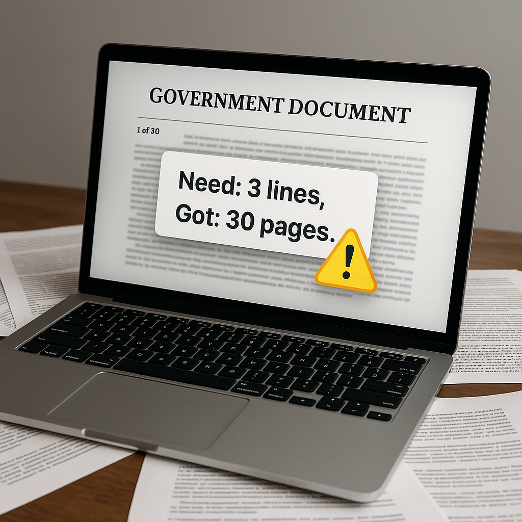 Users get full documents, not useful summaries