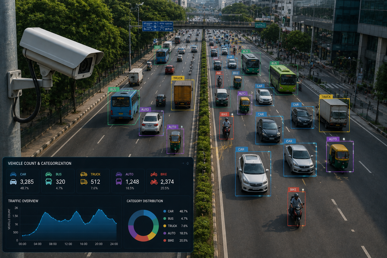 An AI-Enabled System and Method for Vehicle Counting and Categorization
